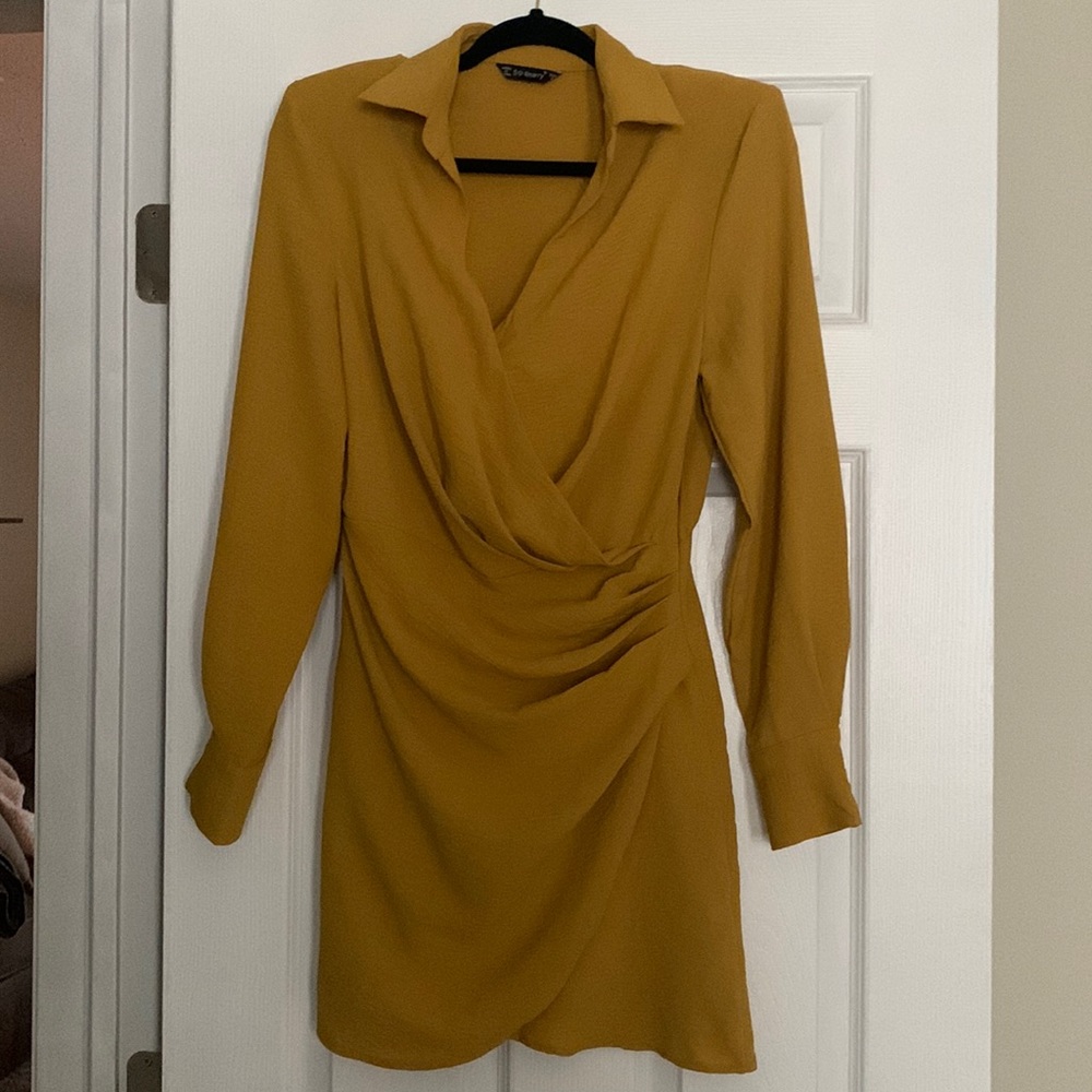 Mustard long sleeve dress